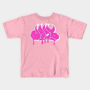 Pink graffiti throw up Kids T-Shirt